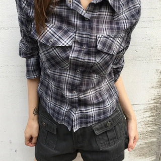 Tree Check 3/4 Sleeve Shirt