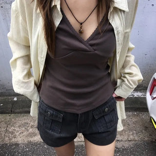 Frill V-neck Sleeveless