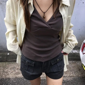 Frill V-neck Sleeveless