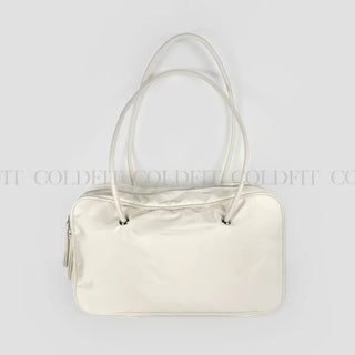 Nylon square bag in ivory