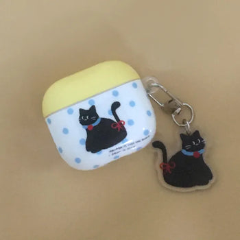 Tito Black Cat Keyring Set Dot Color Block AirPods Case