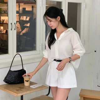 Marche Summer See-through Loose Fit Shirt