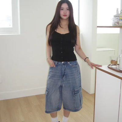EEST Cargo Pocket Detail Bermuda Denim Shorts Pants