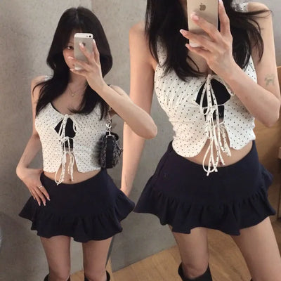 Sleim Dot Sleeveless Blouse