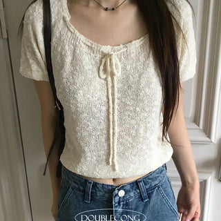 U-Neck Front Ribbon Avant-Ang Knit