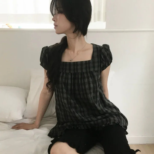 plaid blouse