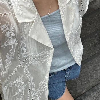 PUNCHING embroidered short-sleeve shirt