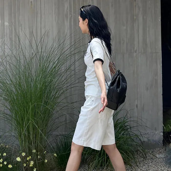 25SS Modern White Twill Bermuda Shorts