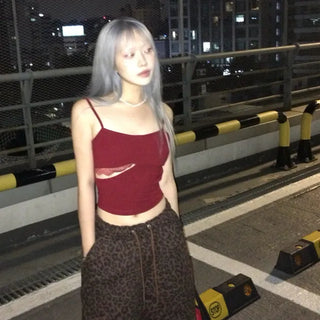 leopard pintuck pants