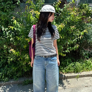 Peter Stripe Color Block Short Sleeve T-shirt 1 color