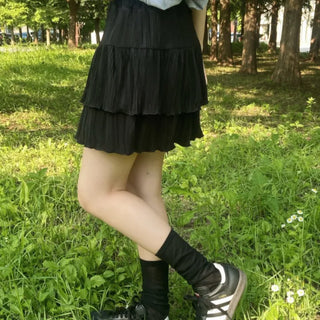 Jackie Pleated Tiered Mini Skirt