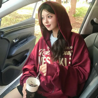 Pael Lettering Oversized Zip-up Hoodie