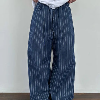 [Unisex] Wide Elastic Striped Pants (3 colors)