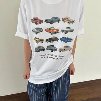 [Unisex] Old Car High-Density Short Sleeve T-Shirt (3 Colors)