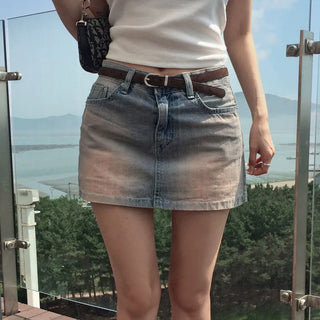Laycal washed denim skirt-pants
