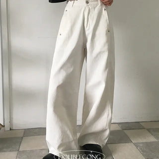 Straight Rivet Wide Pants
