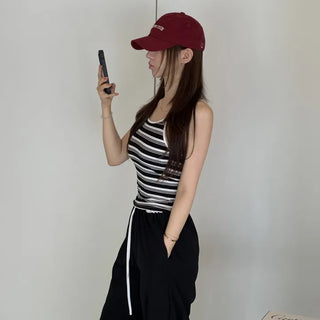 Pig Stripe Padded Sleeveless Top