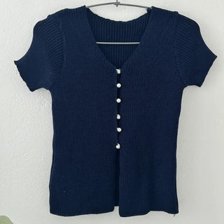 Ailee Pearl Short Sleeve Slim Cardigan