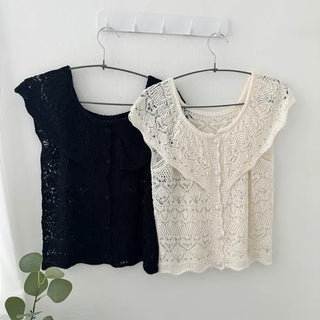 Petit Button-on Shawl Knit Punching Cardigan