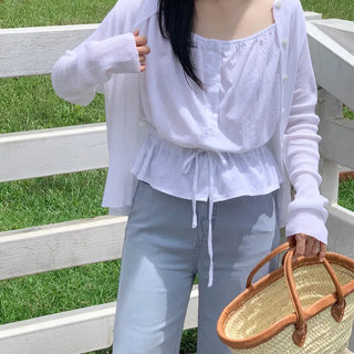 Delicate Fit Summer Round Ribbed Cardigan  Must-Have Item