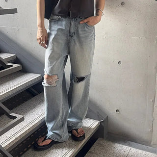Dublin Vintage Semi-Wide Light Blue Denim Pants Jeans Trousers
