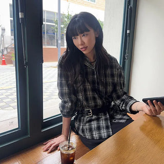 Tyranno Check Hoodie Oversized Loose Fit Long Sleeve Shirt Transitional Outerwear