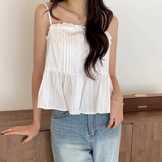 Trang Pintuck Sleeveless Blouse