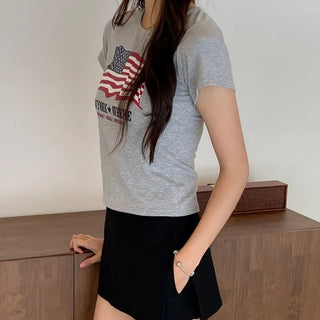 American semi-cropped t-shirt