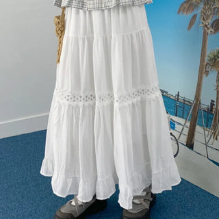 Made punched long skirt