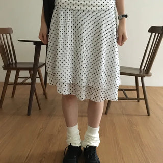 Dot Asymmetrical Skirt