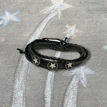 Punk Star Leather Bracelet (2 types)
