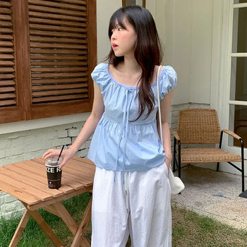 Napoli Puff Short Sleeve Blouse