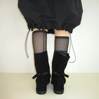 Suede Open Boots