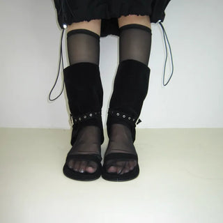 Suede Open Boots