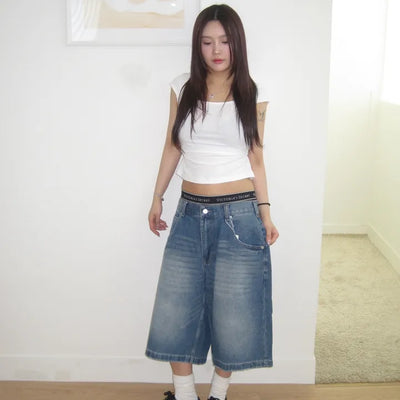 Cat Wash Carpenter Bermuda Denim Pants