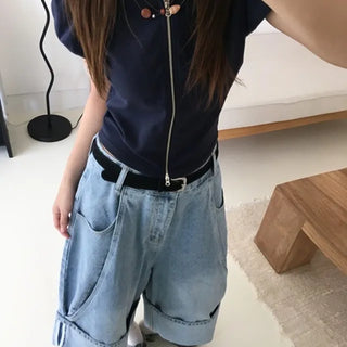 Hooded Puff Short Sleeve Zip-up
