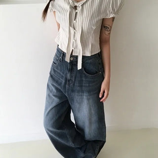 Ber Stripe Tie Blouse