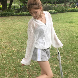Dot See-through Frill Windbreaker