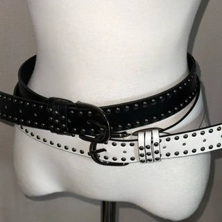 Twin Stud Leather Layered Belt