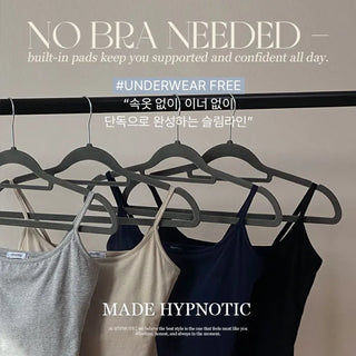 [MADE: In-house Production] Slim Round Crop Sleeveless [Built-in Cup]