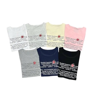 strawberry lettering T-shirt