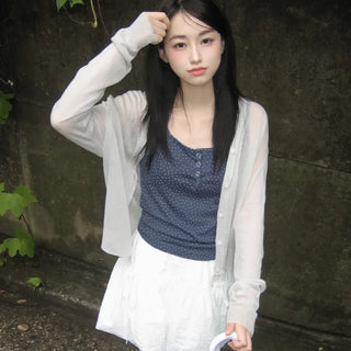 *Video Fit  Clon See-through V-neck Cardigan