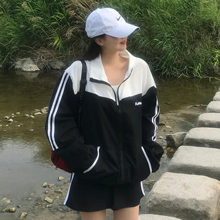 Simple Windbreaker Turtleneck Embroidered Windbreaker