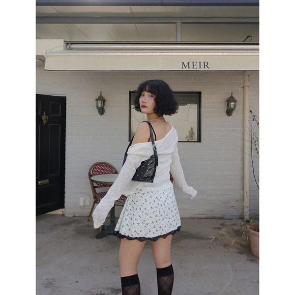 Two-button see-through cardigan