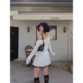 Two-button see-through cardigan