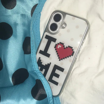 I Love Me Dot Silver Epoxy iPhone Case