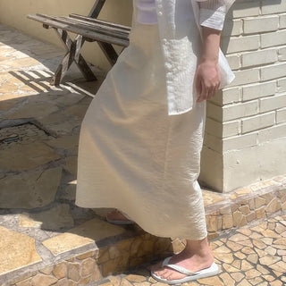 Summer Moody Long Skirt   Summer Elastic Waist Long Skirt H-line Skirt