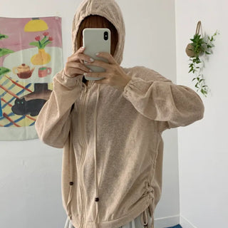 (Sal-A-T-Item/Rainy Season Look) Woodball Oversized Zip-Up