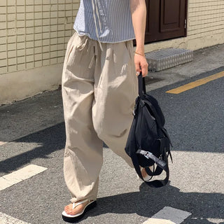 Bonne Linen Double-Pleat Elastic Pants