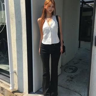 Tain Stripe Stretch Bootcut Pants
